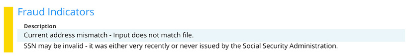 A list of potential fraud indicators 